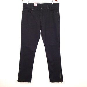Levi's 511 Slim Jeans Men's Size 38x32 Black Denim Stretch Zipper Cuff